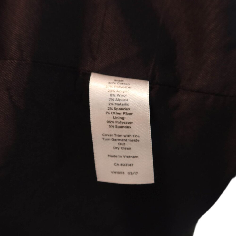 TALBOTS Olive Green Tweed Open Jacket 14 Preppy Classic Military Wool Cotton - Picture 7 of 7